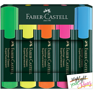 Faber castell Text Liner Pen - Assorted, Superfluorescent Highlighters, 154805, 1 pc (Set Of 5)