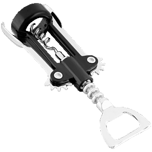 Fackelmann Stainless Steel Zinc Alloy Corkscrew Bottle-Wine Opener - 16 cm, Black, 1 pc