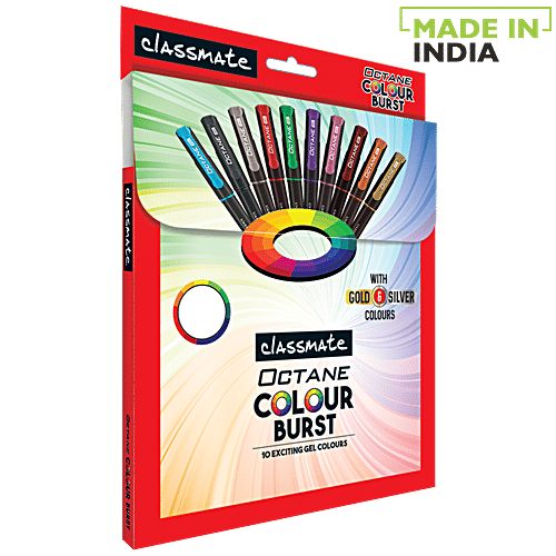 Classmate Octane Colour Burst Gel Pen - Assorted Colours, 10 pcs