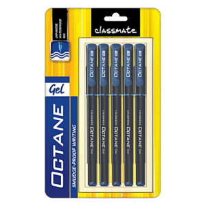 Classmate Octane Gel Pen - Blue, Blister Pack, 5 pcs