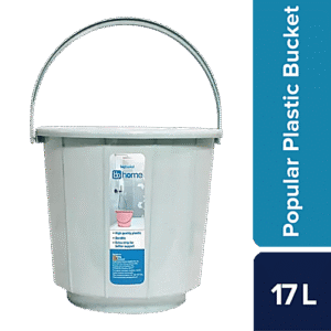 bb home Popular Plastic Stripe Bucket - Sturdy & Durable, Blue, 17 L (1 pc)