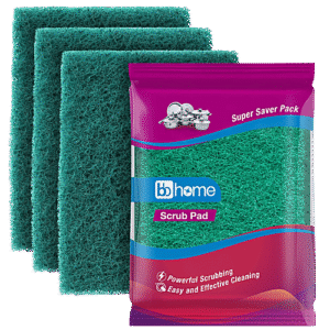 bb home Scrub Pads - Regular, 3 pcs (7.5 x 7.5 cm)