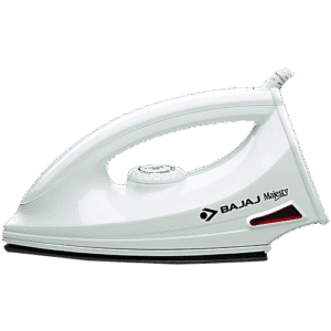 Bajaj Electricals Majesty 1000 Watt Dry Iron (German Coating Technology, MajestyDX6, White), 1 Unit