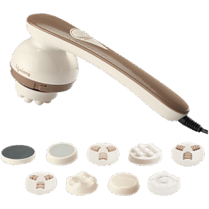 Lifelong Electric Body Massager Machine For Pain Relief - 9 Massage Heads, Powerful Handheld Vibrator With Multiple Speed Setting, LLM180, 1 pc